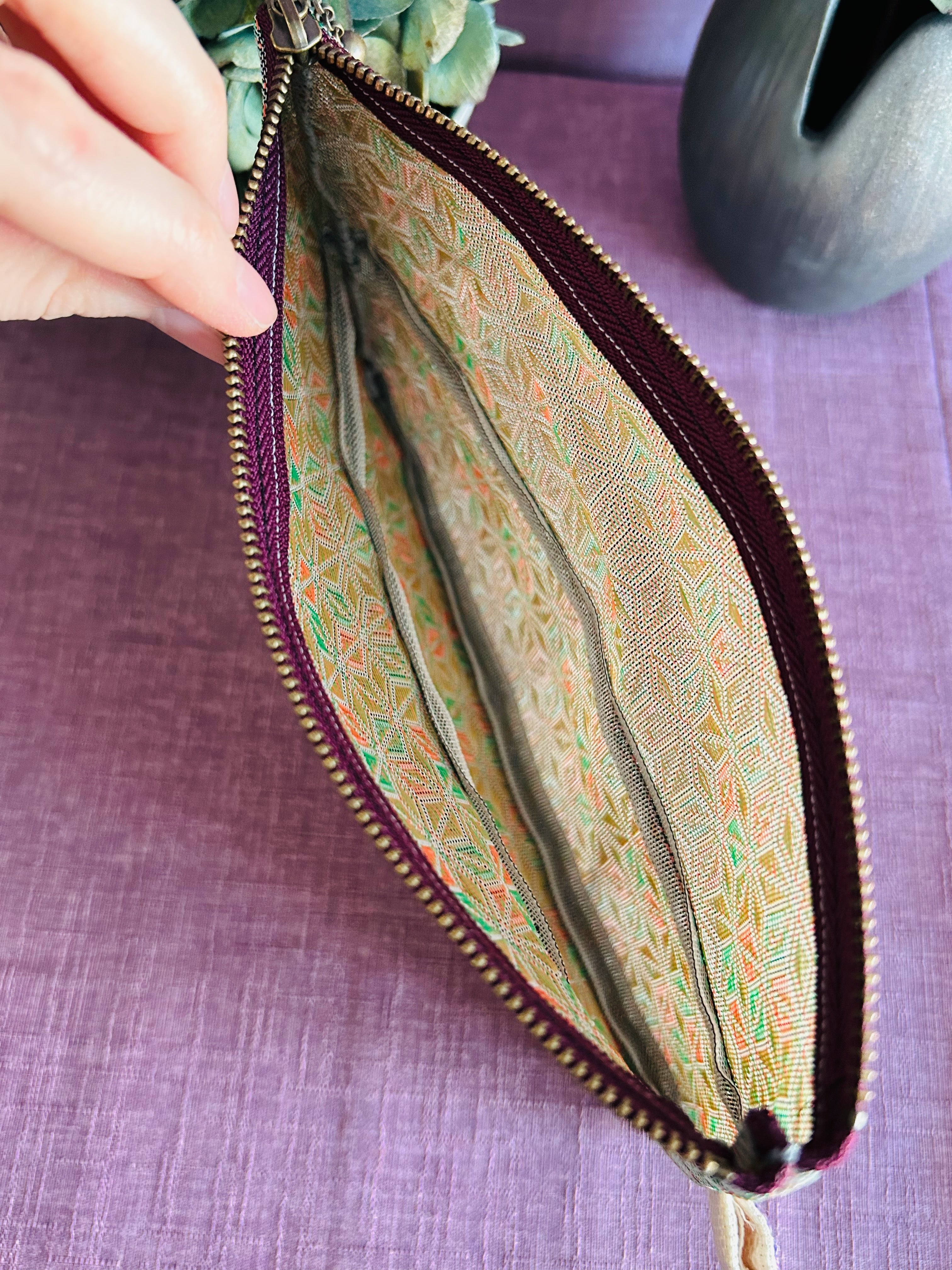 Zipped Pouch - Asanoha