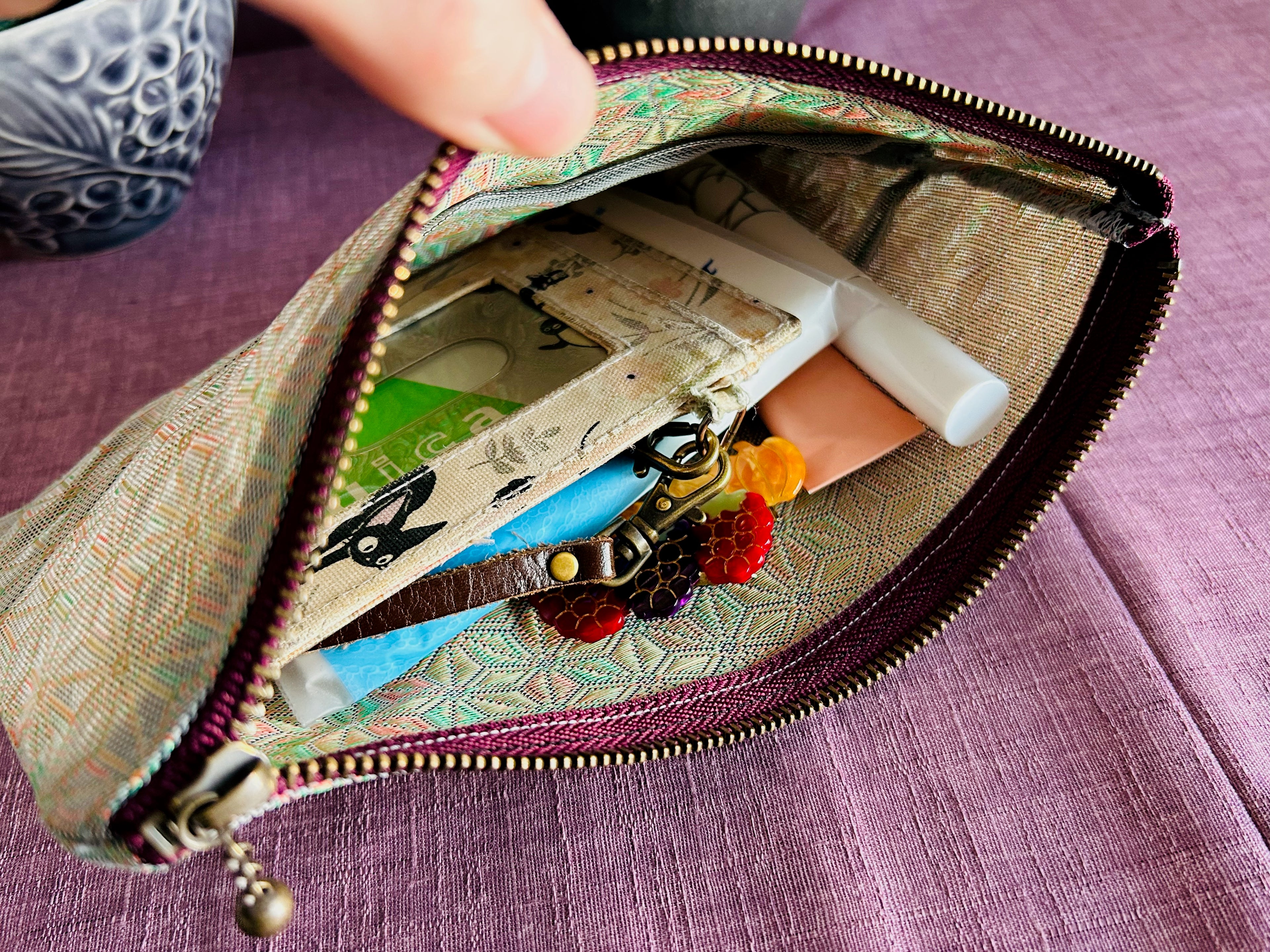 Zipped Pouch - Asanoha