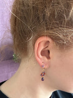 Drop Earrings - Fleur - Purple & Orange