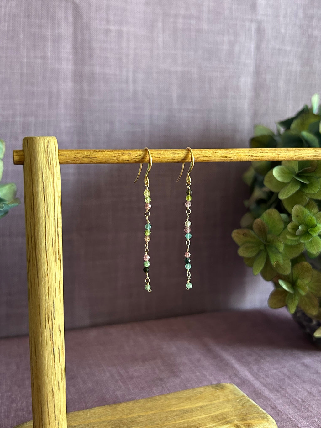 Tourmaline Long Drop Earrings